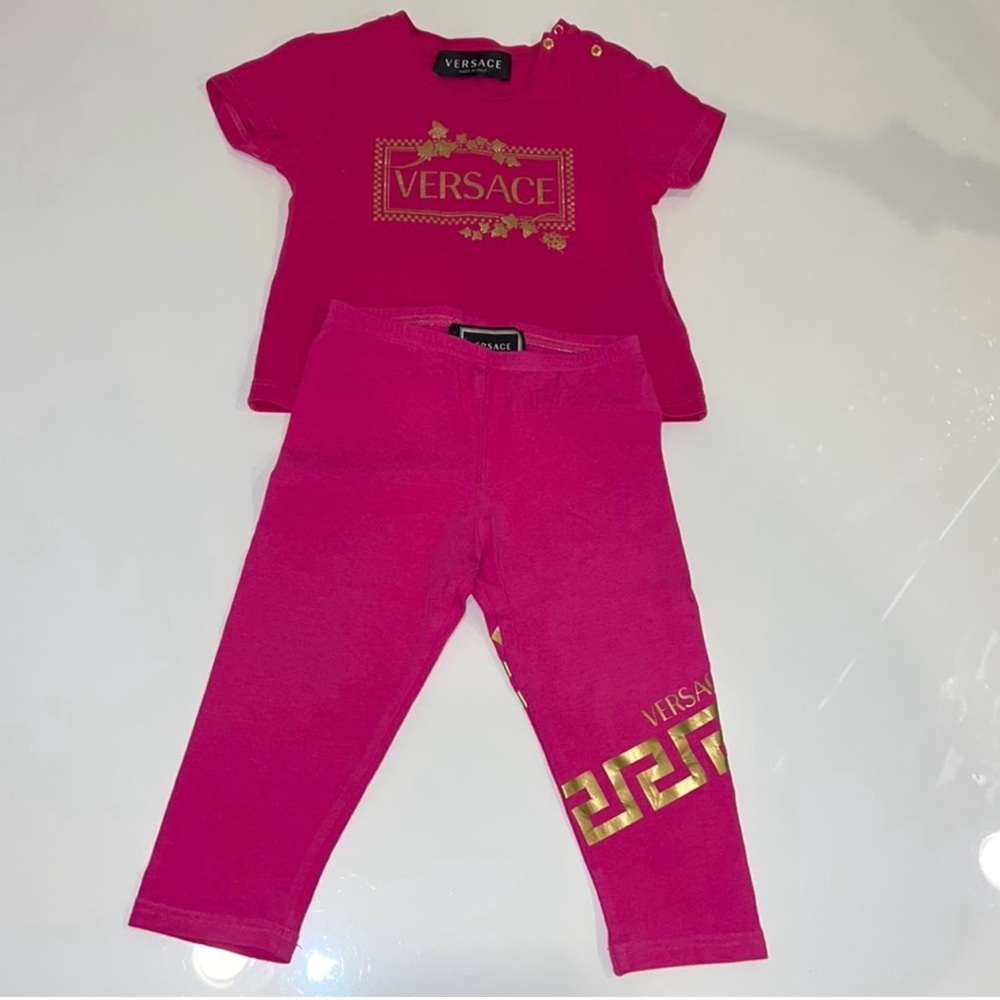 Authentic Versace legging set. Use fair 9-12 months used fair